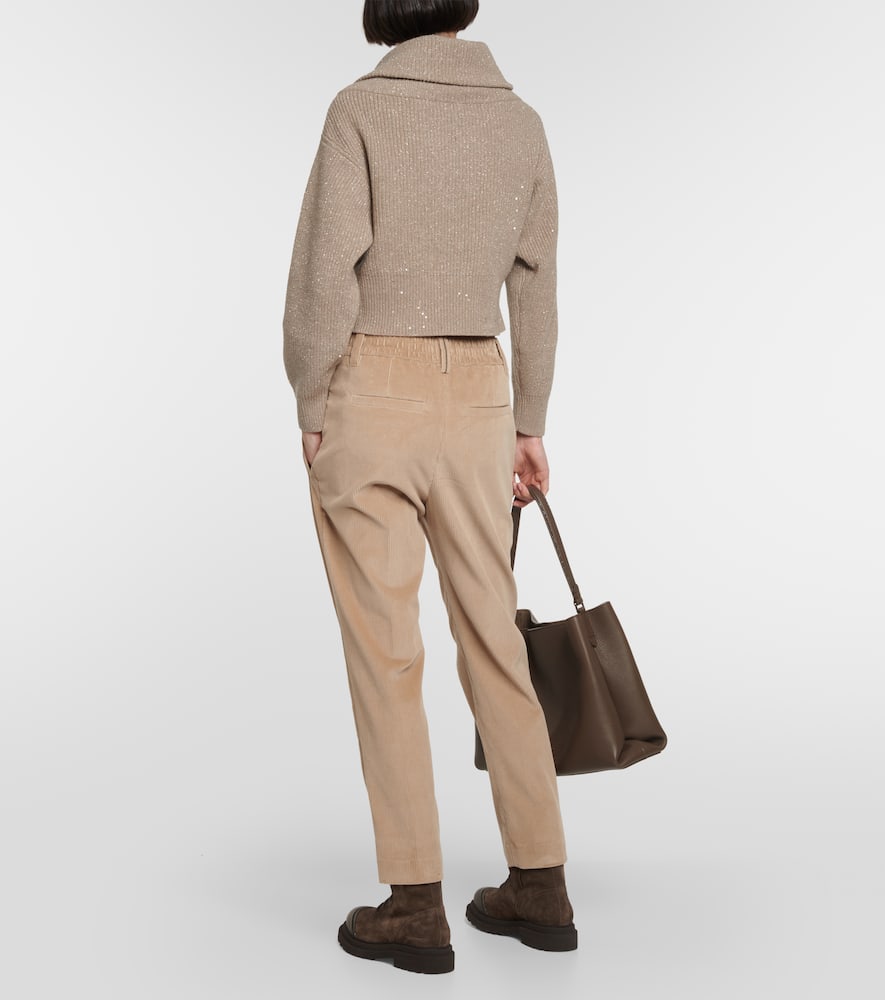 Shop Brunello Cucinelli Mid-rise Straight Corduroy Pants In Brown