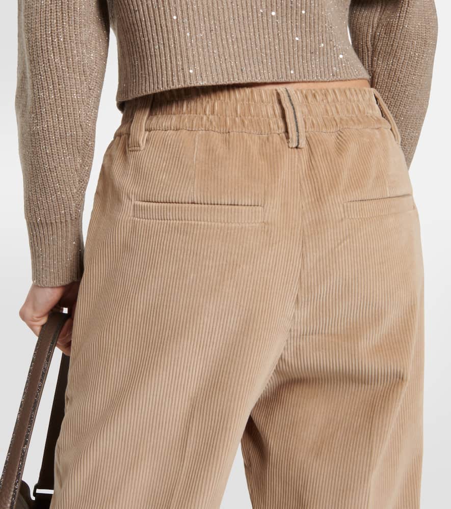 Brunello Cucinelli Mid-rise Straight Corduroy Pants In Brown