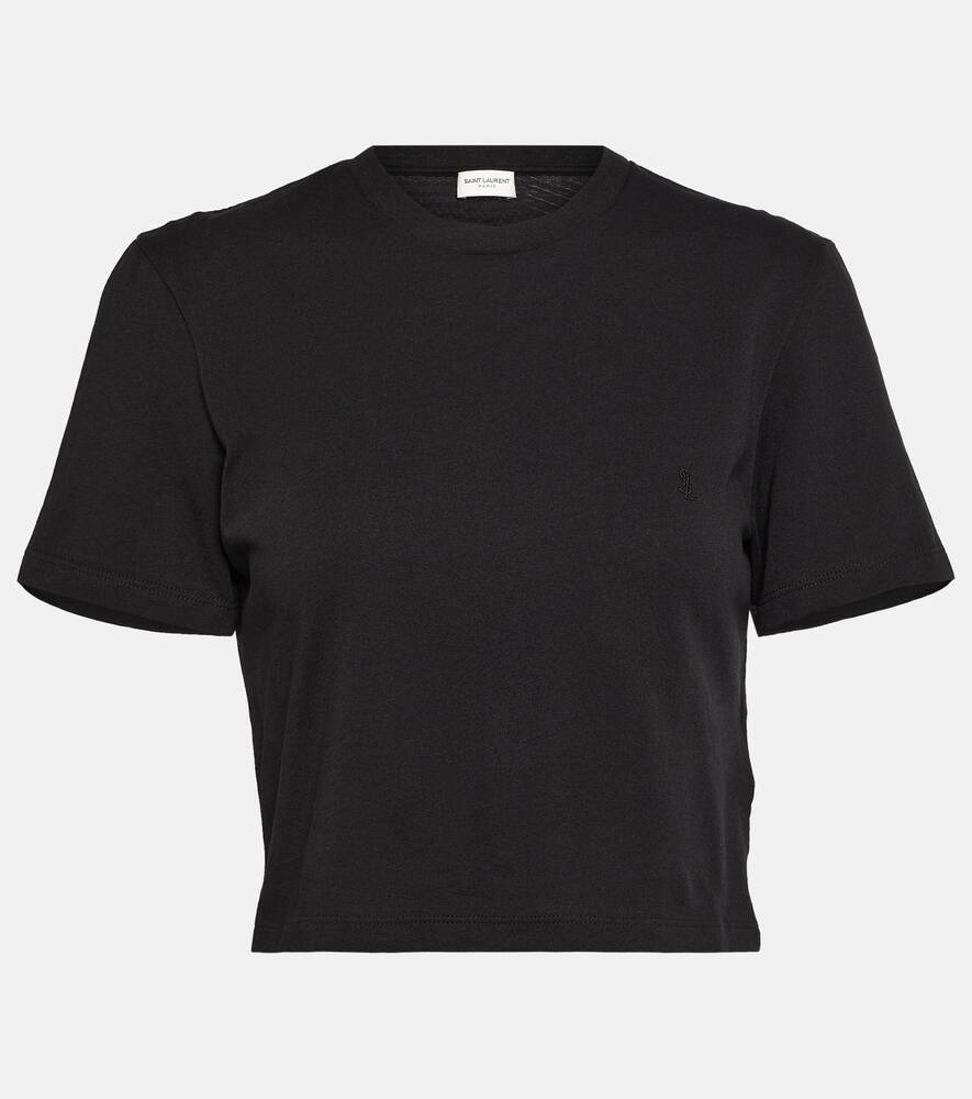 Saint Laurent Cassandre cotton crop top