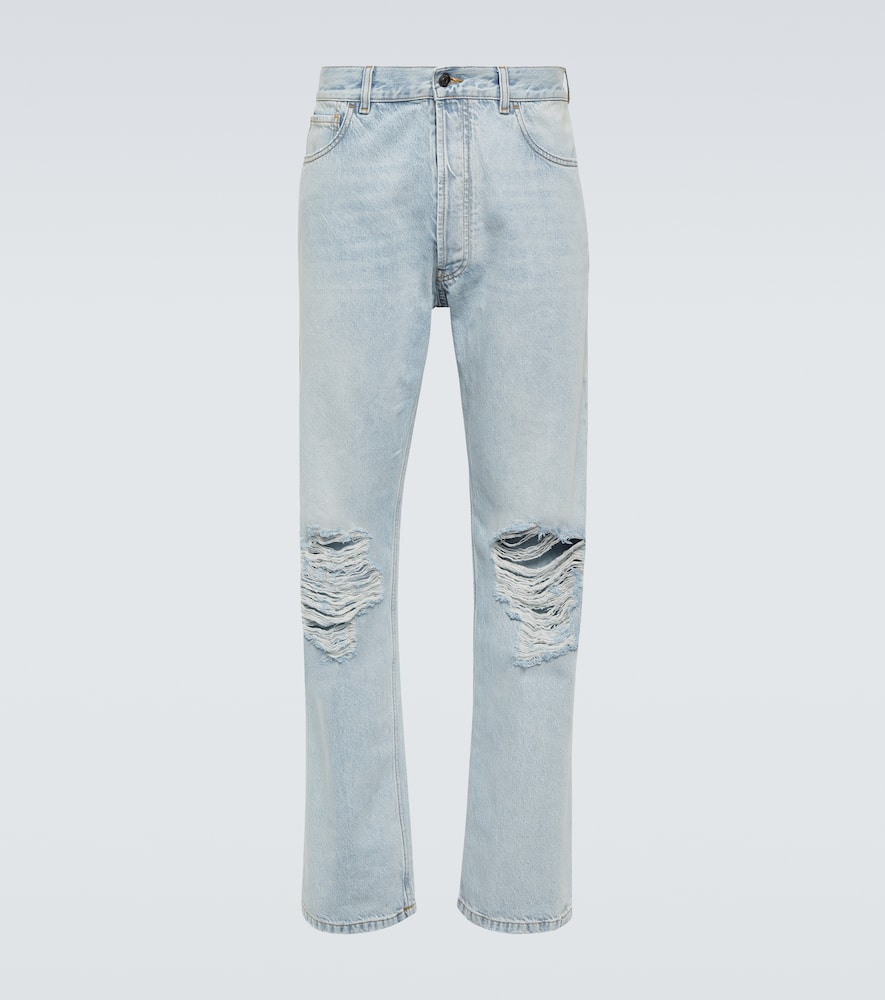 The Row Burted distressed straight jeans