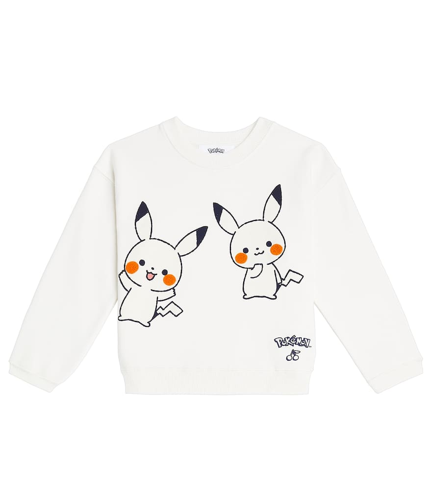 Bonpoint Tonino Printed Cotton Sweatshirt In Upb Blanc Lait