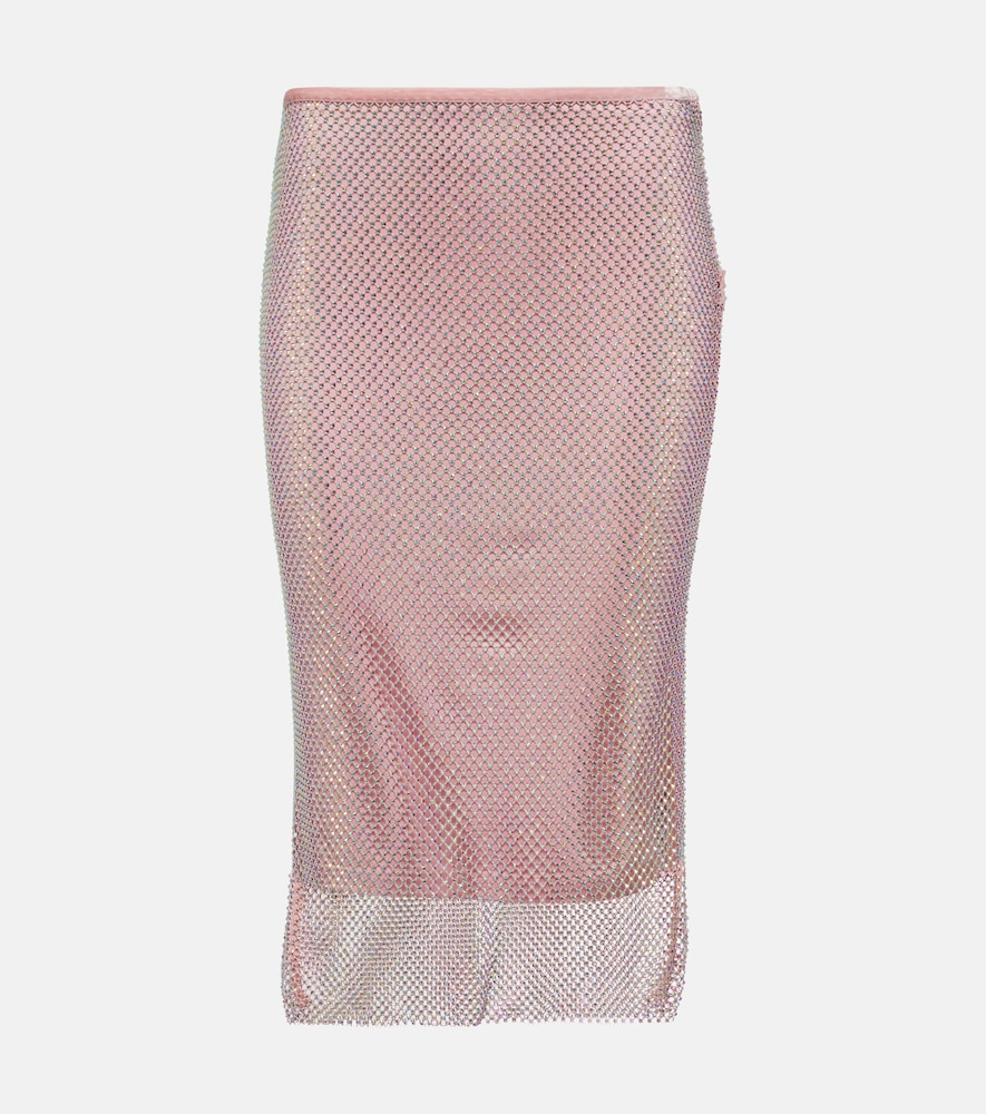 Sportmax Fishnet embellished midi skirt