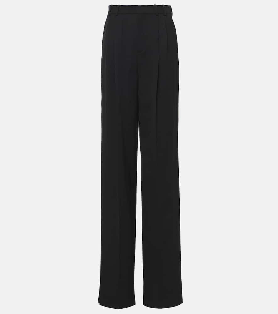 High-rise wool wide-leg pants