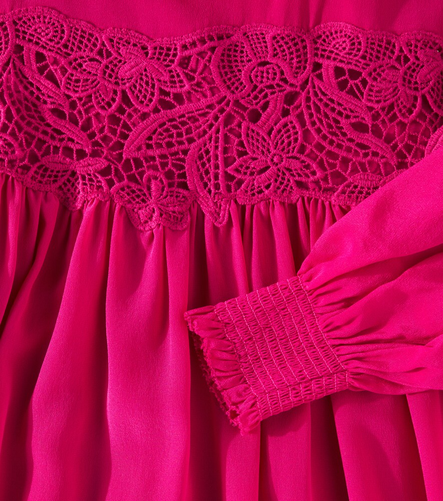  Chloe Kids Chloé Kids Kleid Aus Seide Mit Spitze 