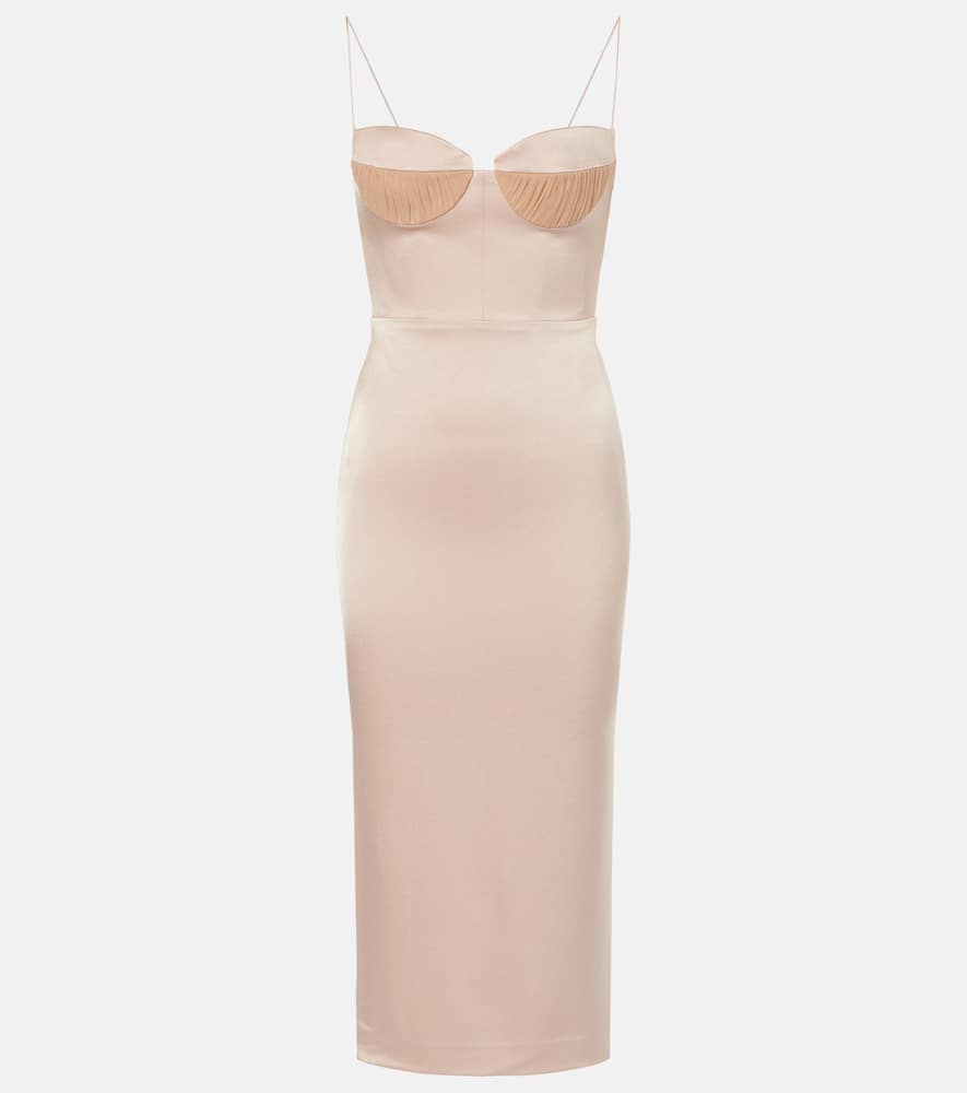 Alex Perry Sweetheart satin crepe midi dress