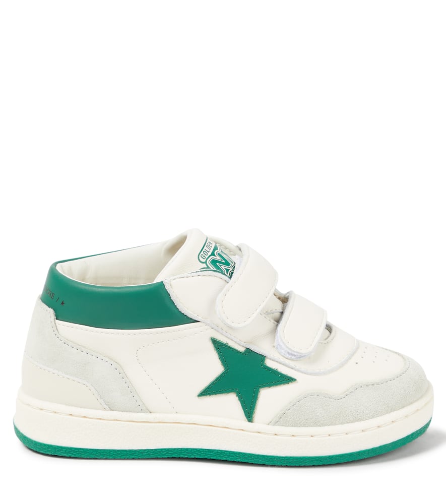 Golden Goose White June Sneakers For Kids With Star In White