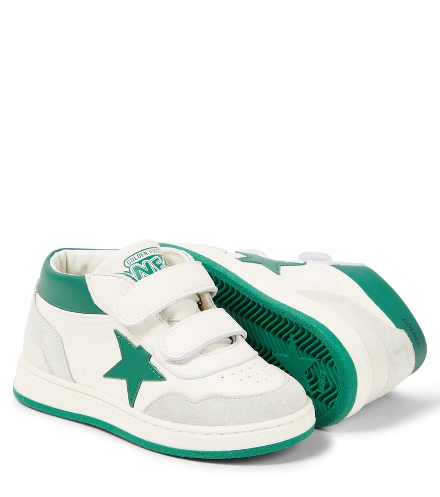 Golden Goose White June Sneakers For Kids With Star In White