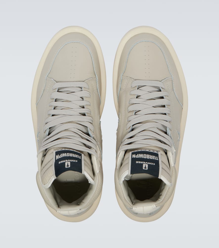 Rick Owens Drkshdw X Converse Turbowpn Leather Sneakers In White