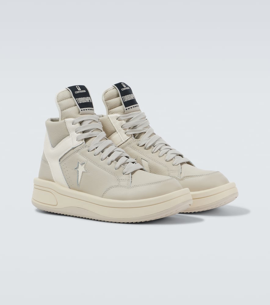 Rick Owens Drkshdw X Converse Turbowpn Leather Sneakers In White