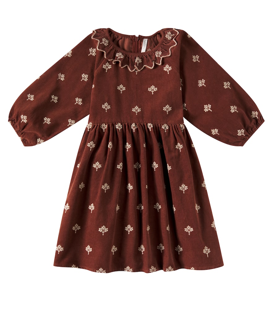 Rylee + Cru Freya Printed Cotton Dress In Brick