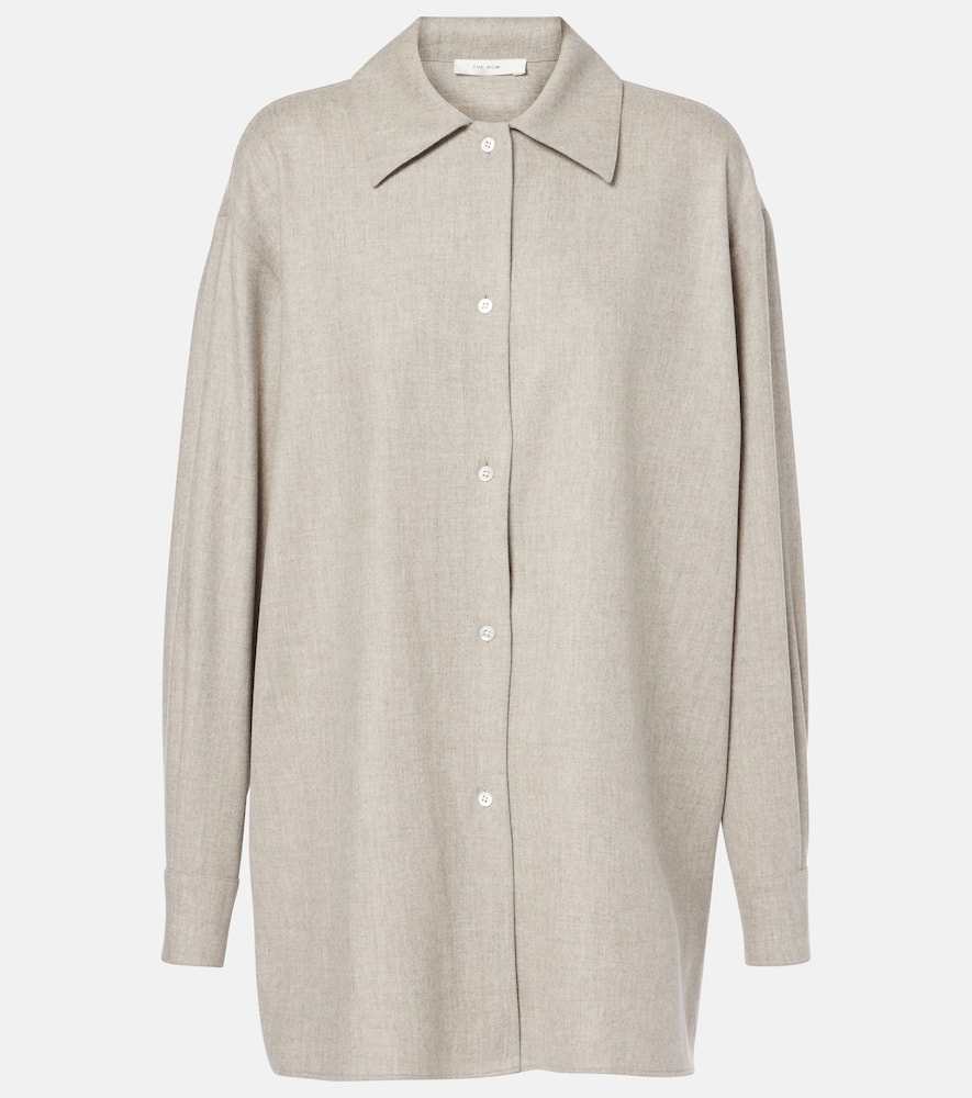 Shop The Row Komako Wool And Cashmere Shirt In Grau