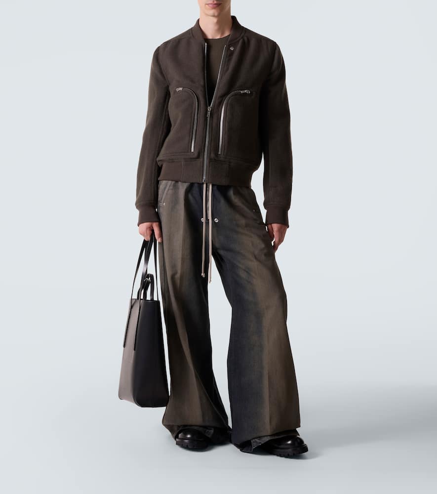 Rick Owens Leather Combat Boots In Black