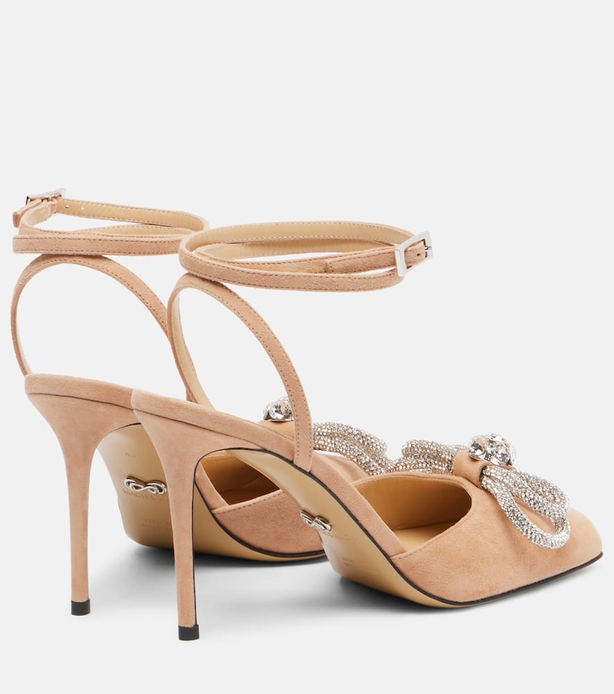 Mach&mach 90mm Double Bow Embellished-bow Heeled Pumps In Nude
