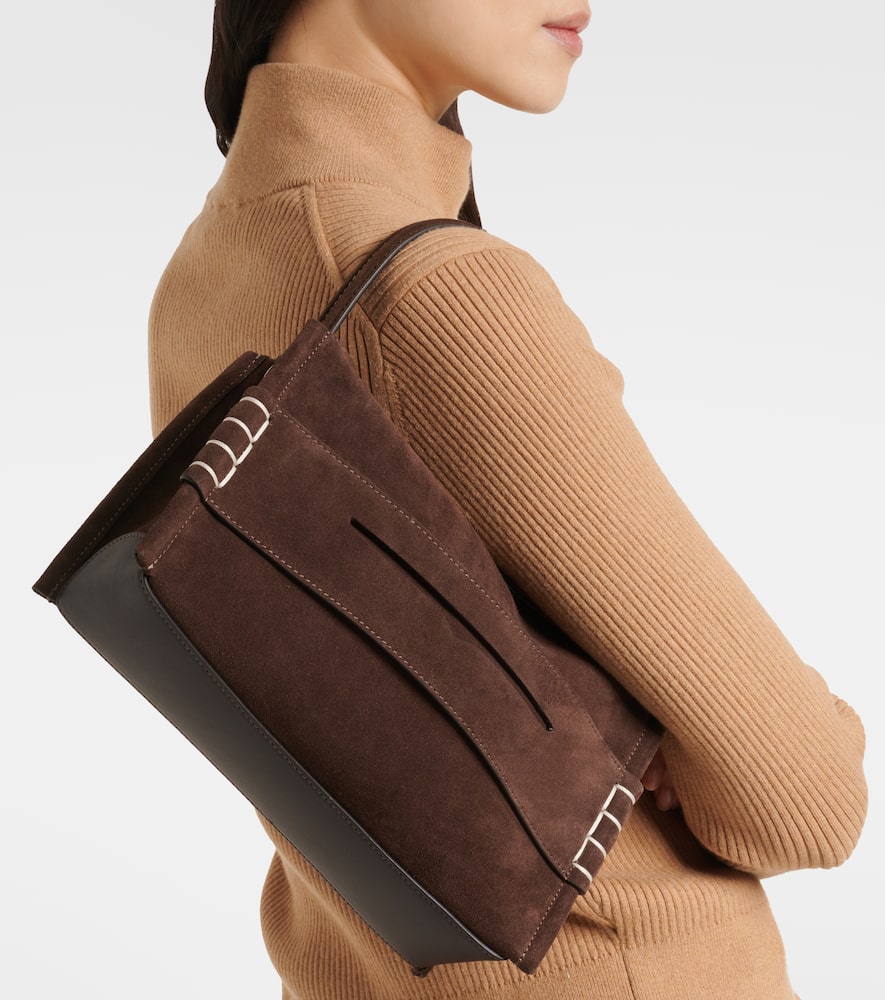 Jw Anderson Loafer Suede Crossbody Bag In Brown