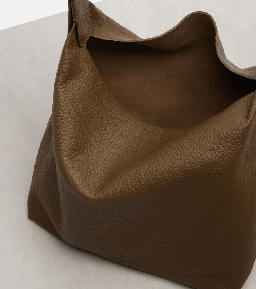 The Row Isa Leather Shoulder Bag In Green