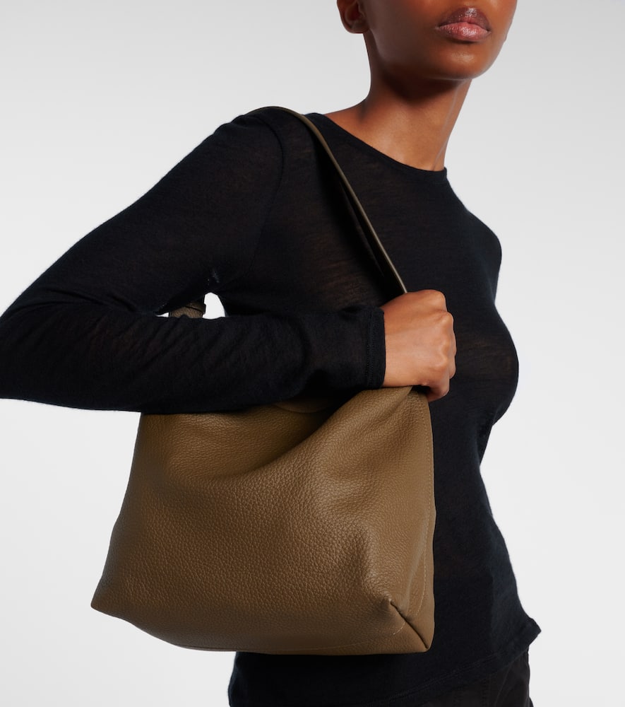 The Row Isa Leather Shoulder Bag In Green