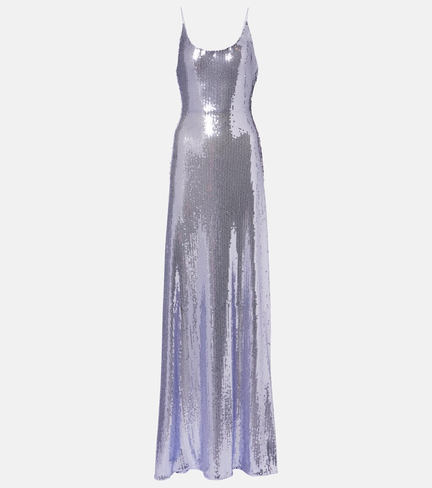 Sequined open-back gown