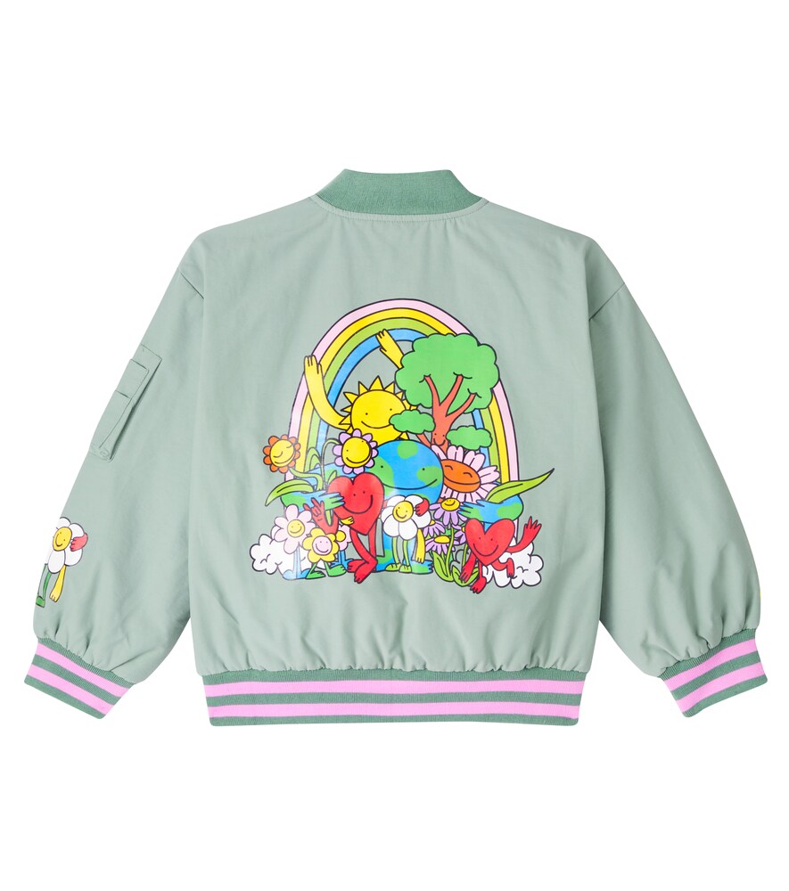  Stella Mccartney Kids Stella Mccartney Kids Printed Cotton-blend Bomber Jacket 