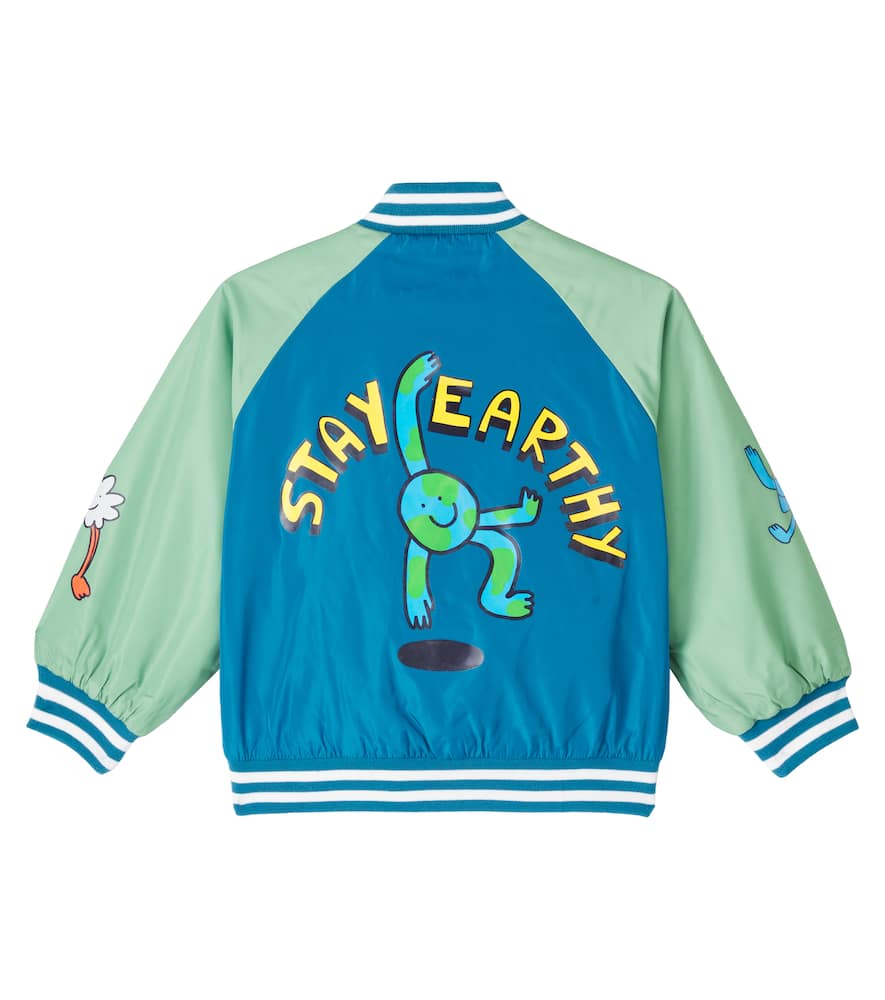 Stella Mccartney Printed Varsity Jacket In Blue