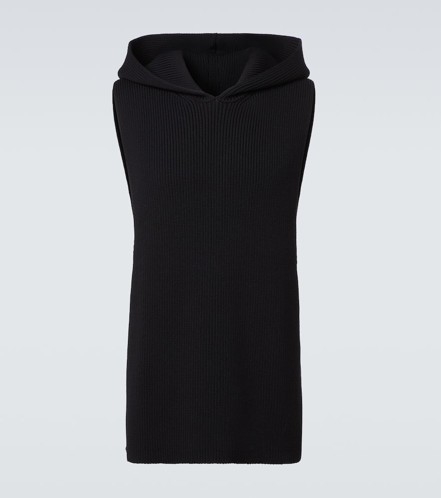 Rick Owens Ribbed-knit Virgin Wool Sweater Vest In Black