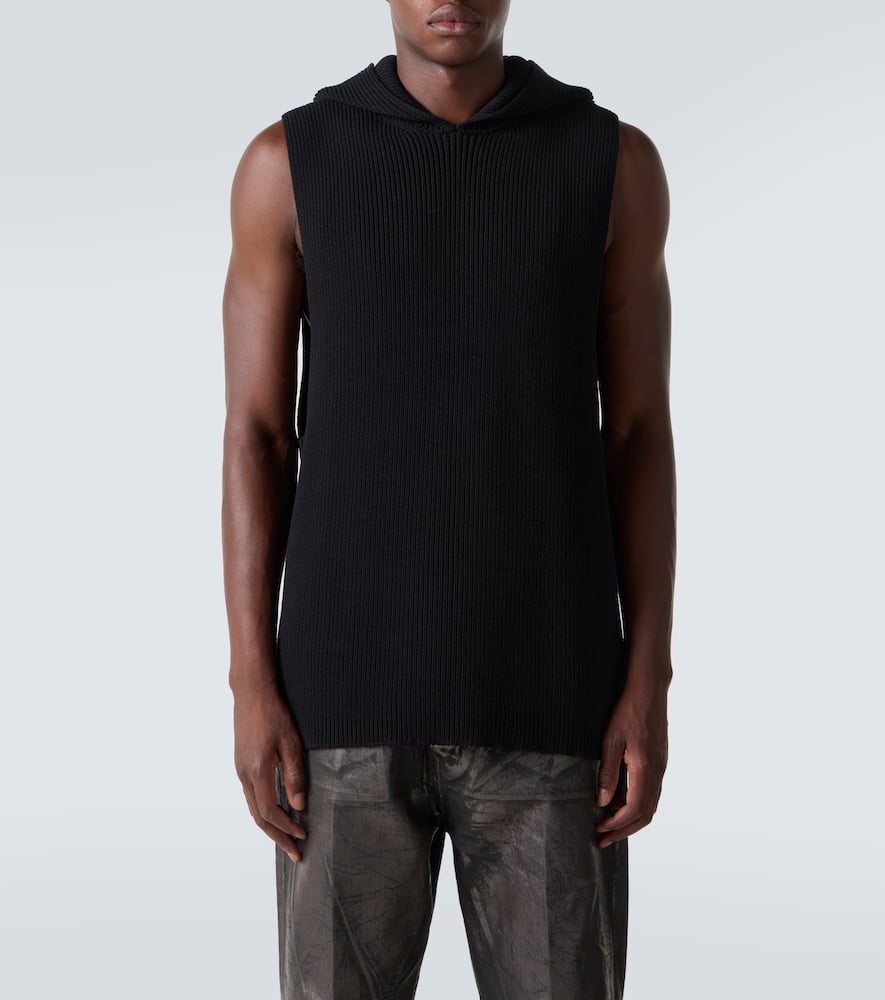 Rick Owens Ribbed-knit Virgin Wool Sweater Vest In Black