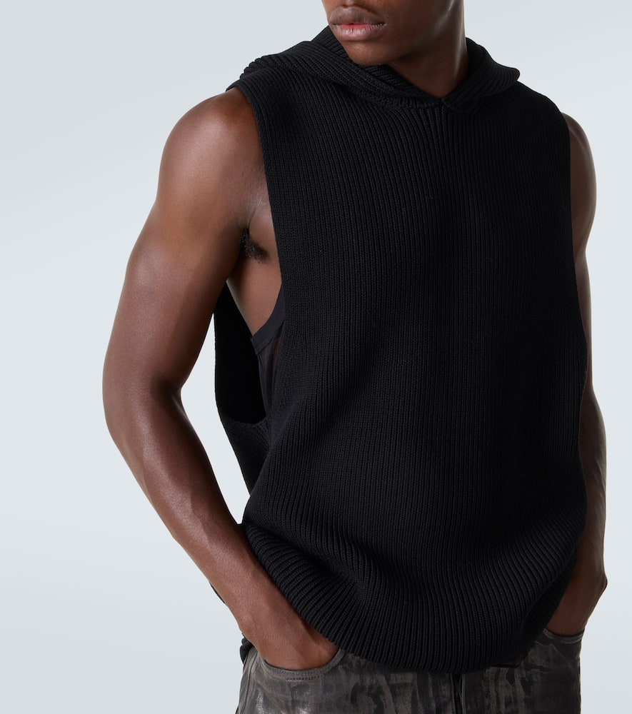 Rick Owens Ribbed-knit Virgin Wool Sweater Vest In Black