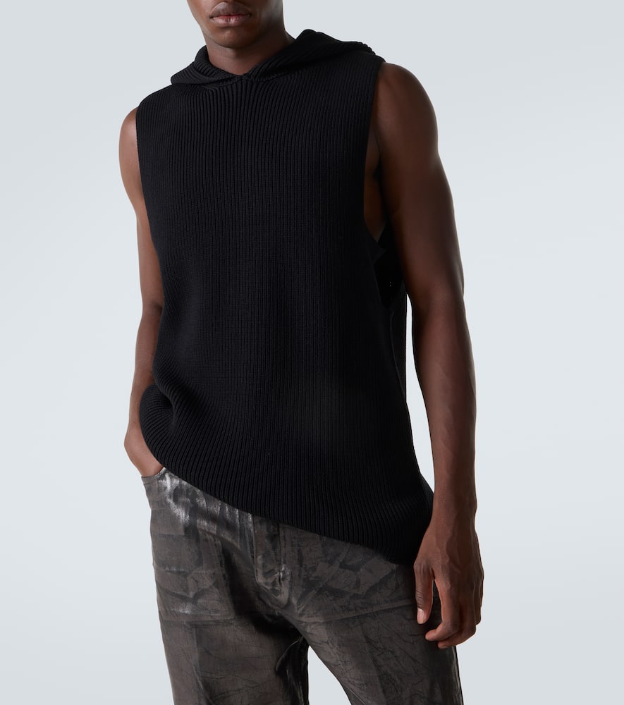 Rick Owens Ribbed-knit Virgin Wool Sweater Vest In Black