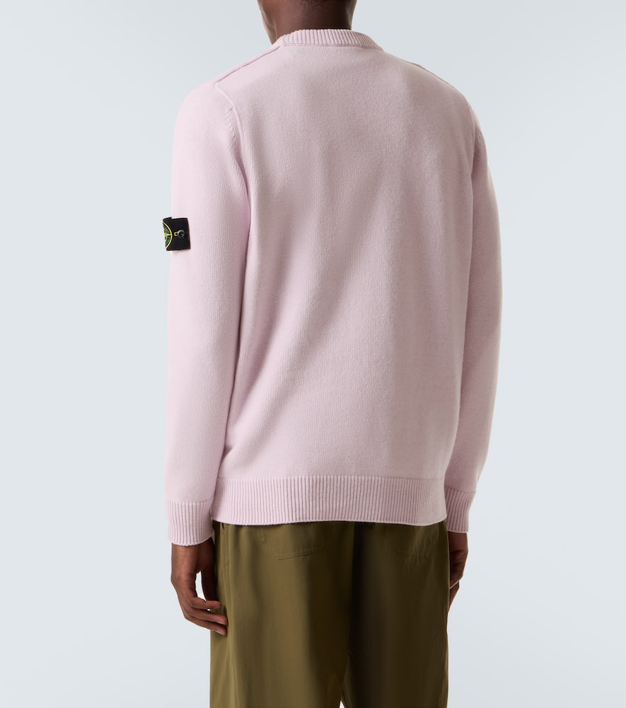 Stone Island Compass Wool-blend Sweater In Pink