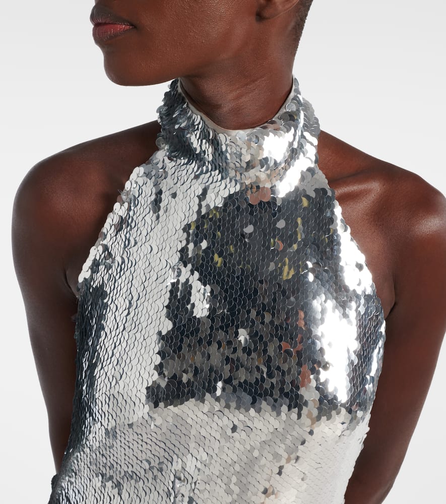 Balmain Sequined Minidress In Metallic