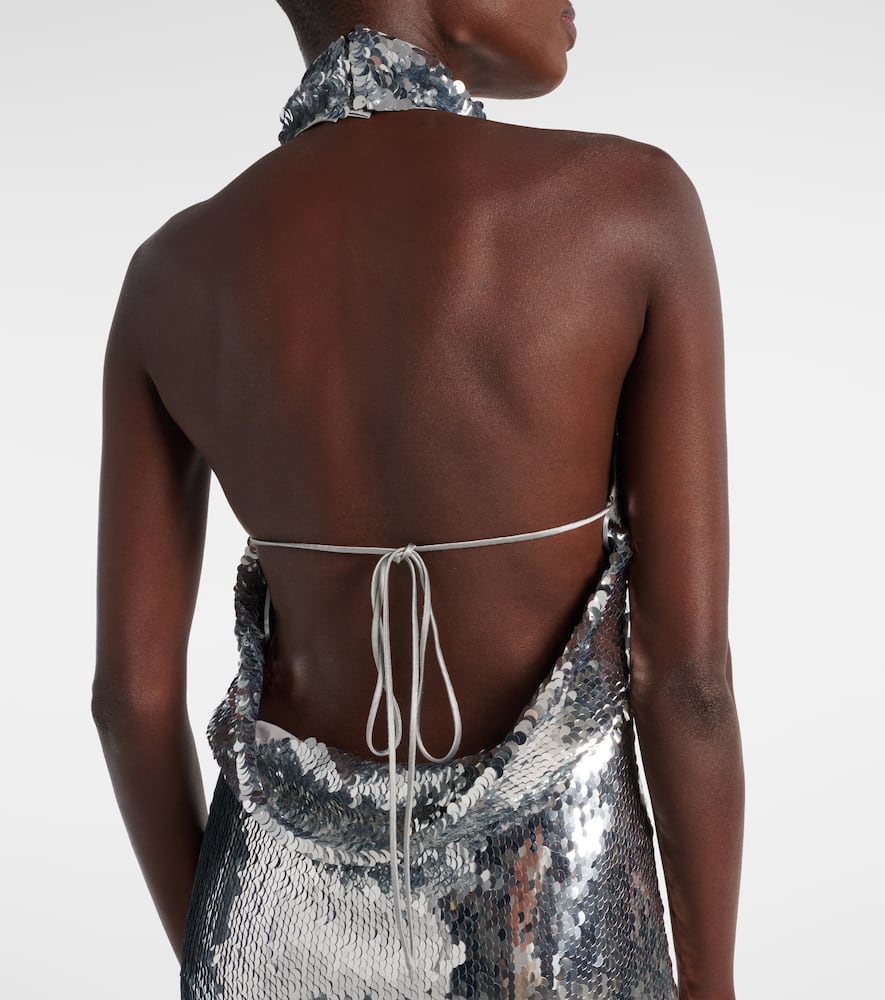 Balmain Sequined Minidress In Metallic