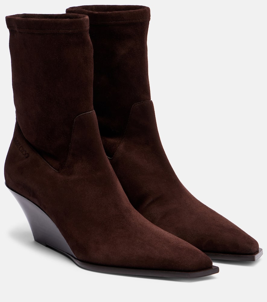 Jimmy Choo Hadley 60 Suede Ankle Boots In Brown