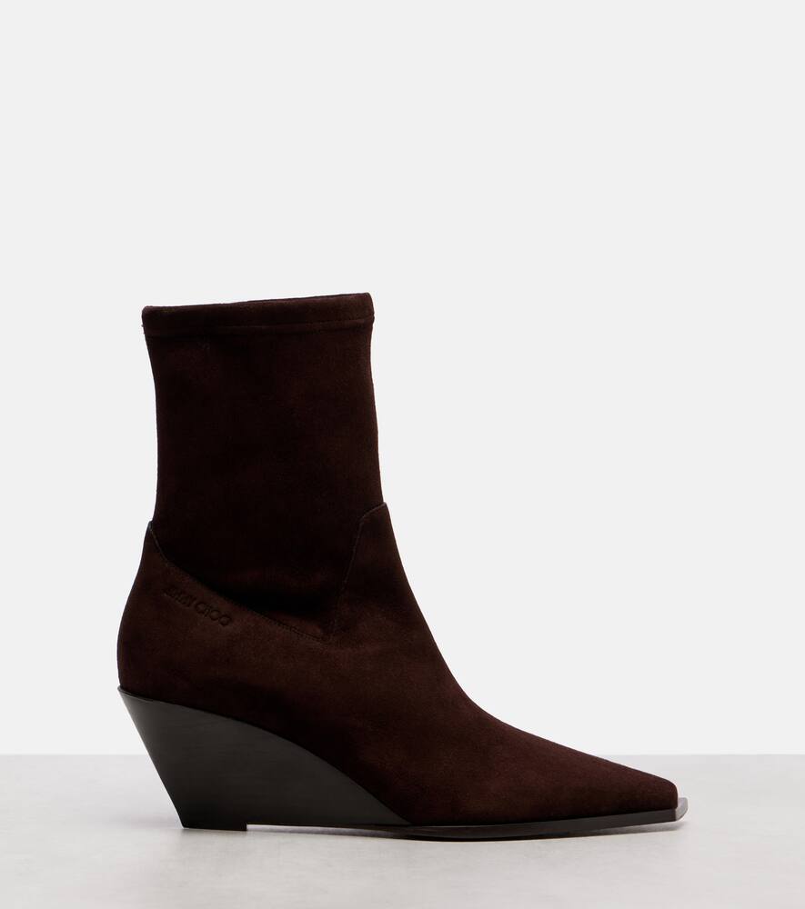 Jimmy Choo Hadley 60 Suede Ankle Boots In Brown