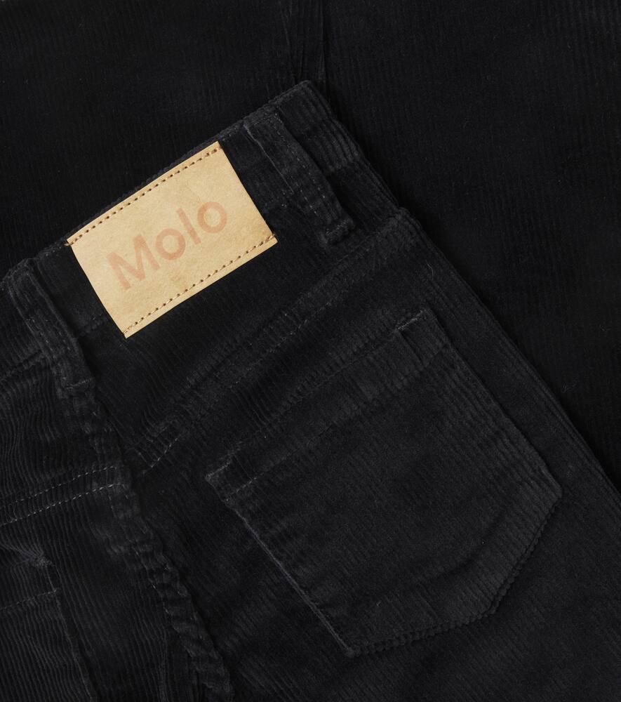 Molo Aida Cotton Corduroy Flared Pants In Black