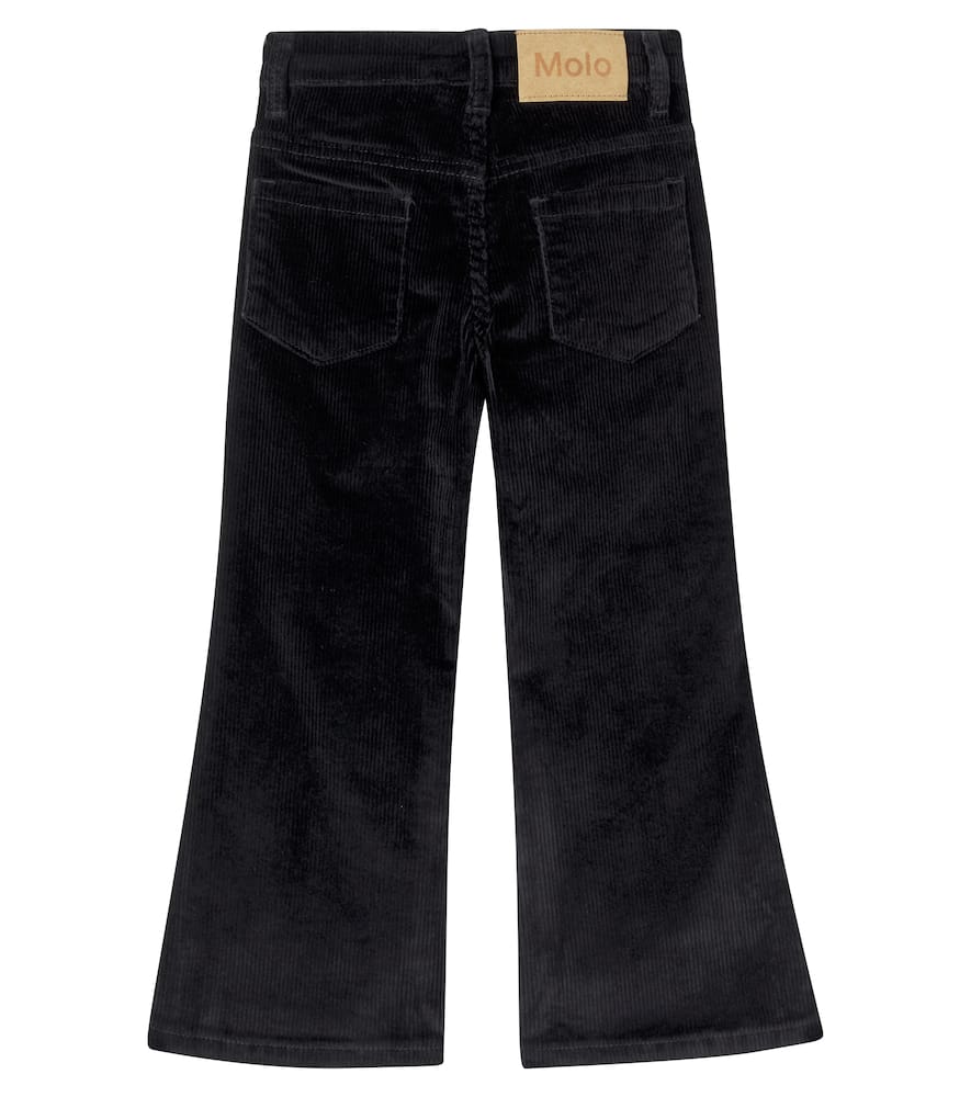 Molo Aida Cotton Corduroy Flared Pants In Black