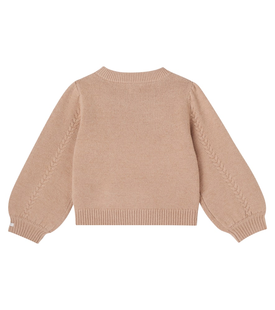 Donsje Kasine Cable-knit Balloon-sleeve Sweater In Brown