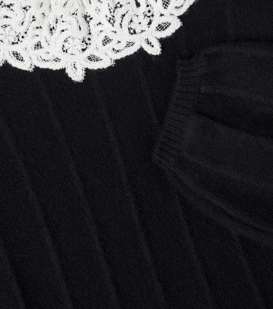 Tartine Et Chocolat Lace-trimmed Sweater In Black