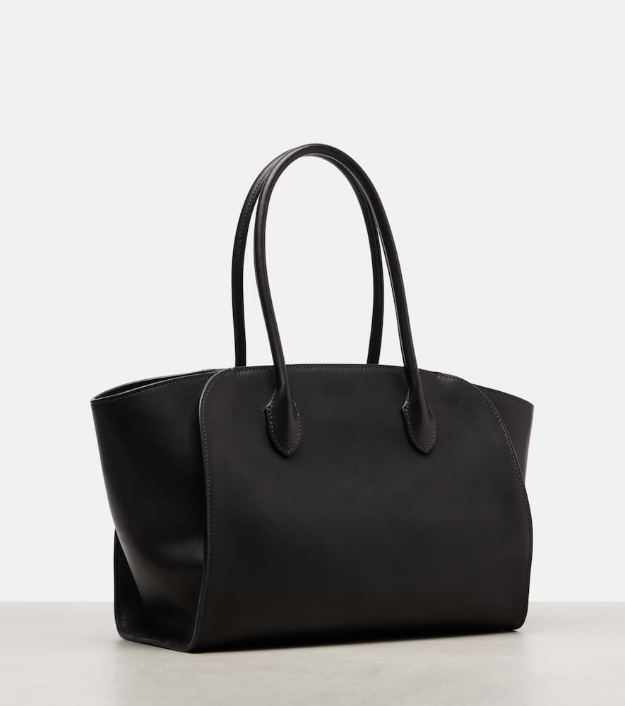 The Row Marlo 12 Leather Tote Bag In Black
