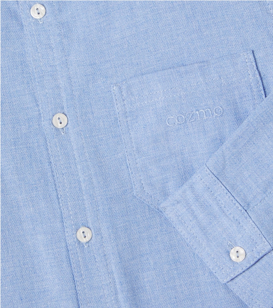 Cozmo Turin Cotton Flannel Shirt In Blue