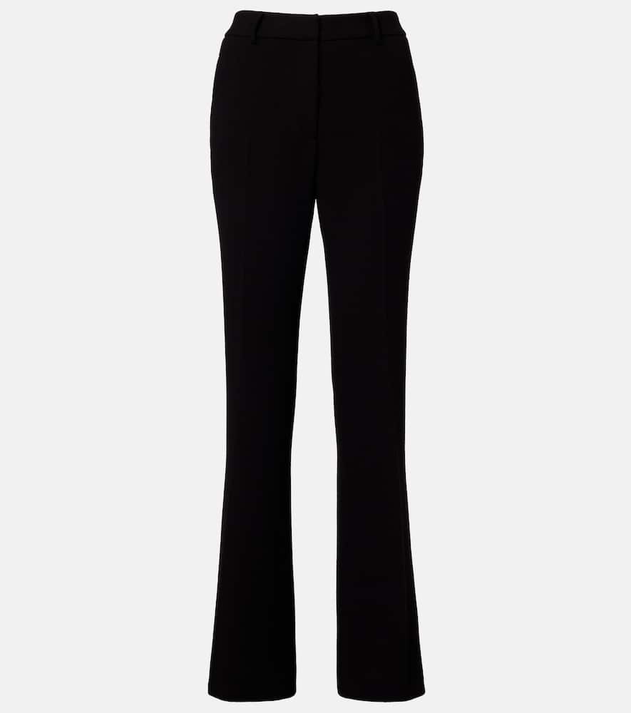 Etro High-rise Wool Flared Pants In Black