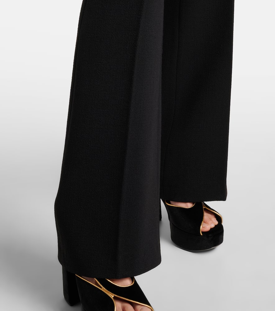 Etro High-rise Wool Flared Pants In Black