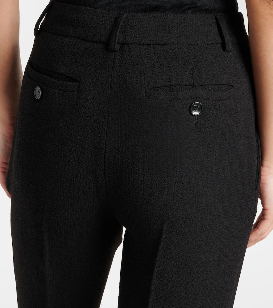 Etro High-rise Wool Flared Pants In Black