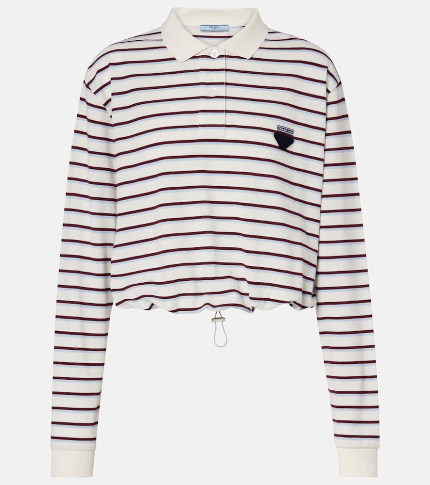 Striped cotton piqué polo shirt