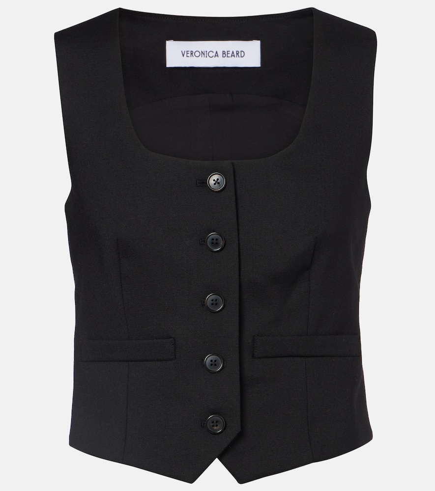 Veronica Beard Morris Wool Vest In Black