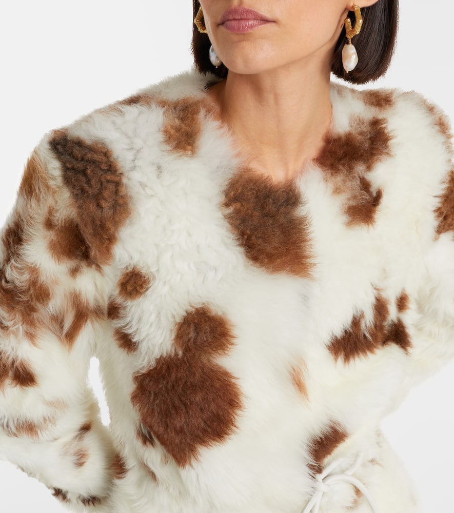 Zimmermann Hypnotic Shearling Coat In Multi