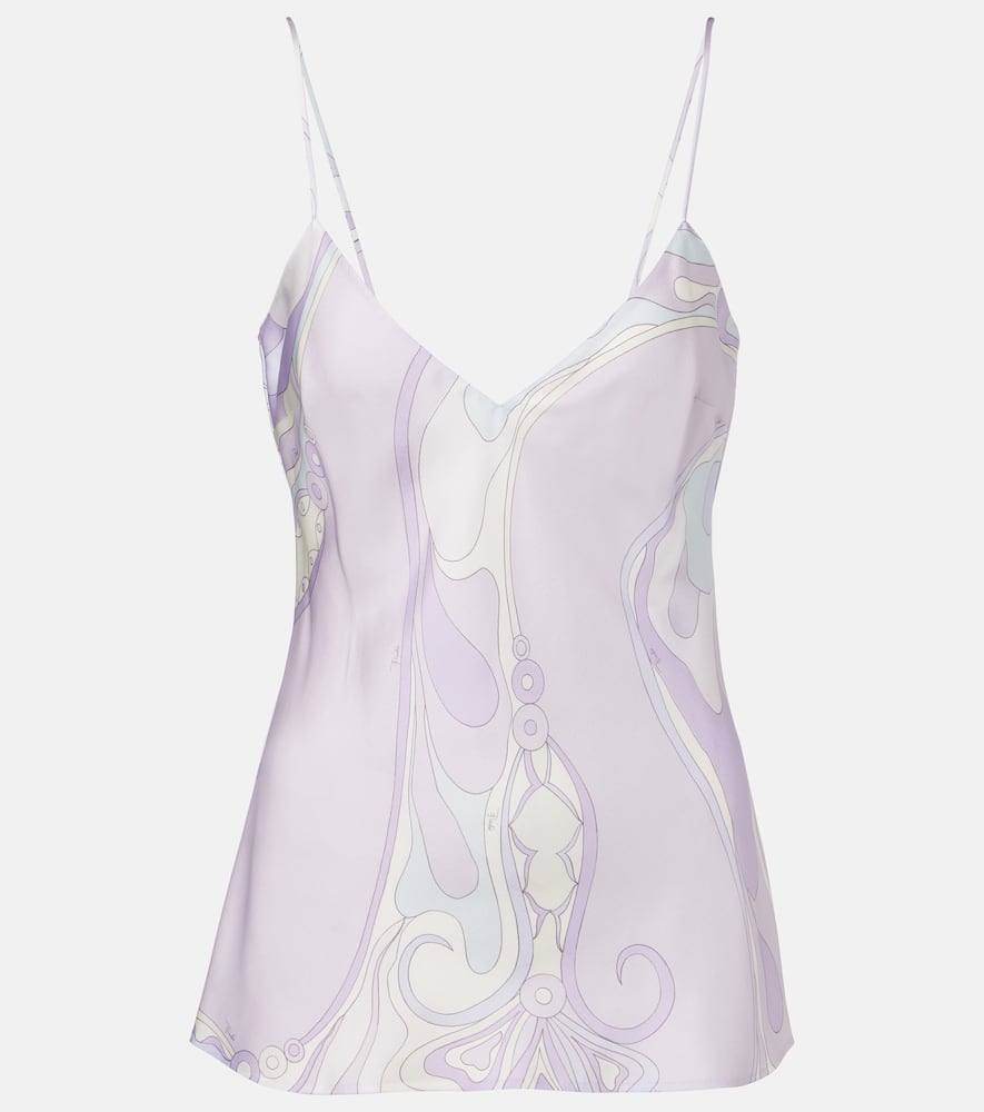 Pucci Orchidee Silk Satin Camisole In Multi
