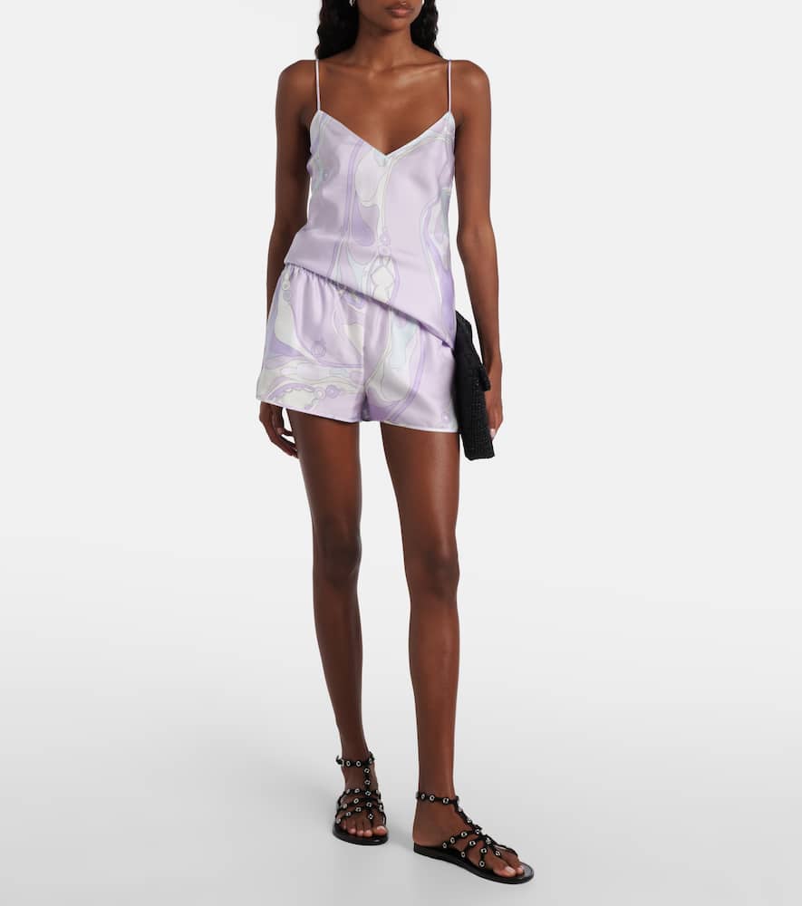 Pucci Orchidee Silk Satin Camisole In Multi