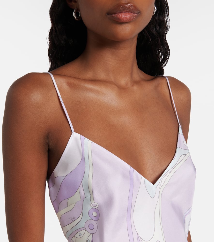 Pucci Orchidee Silk Satin Camisole In Multi