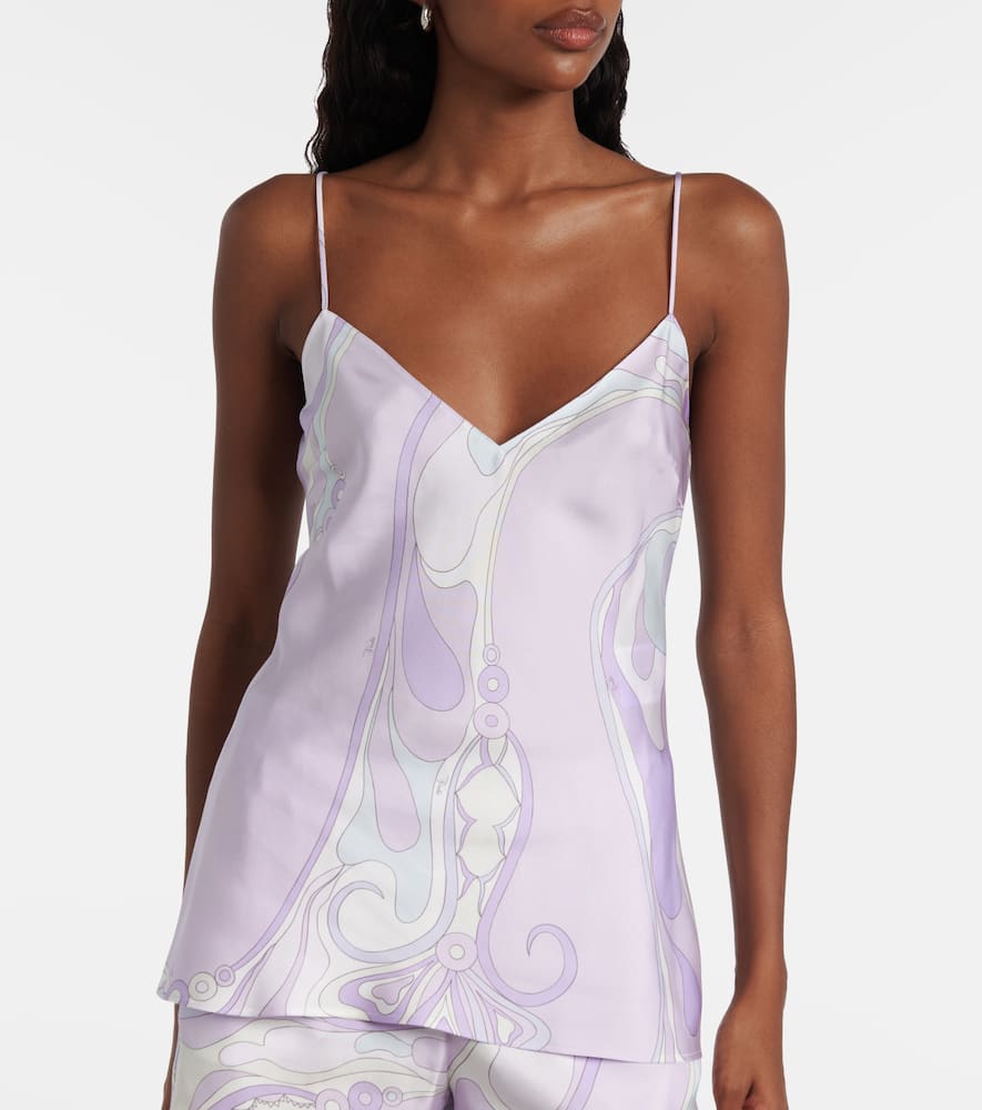 Pucci Orchidee Silk Satin Camisole In Multi