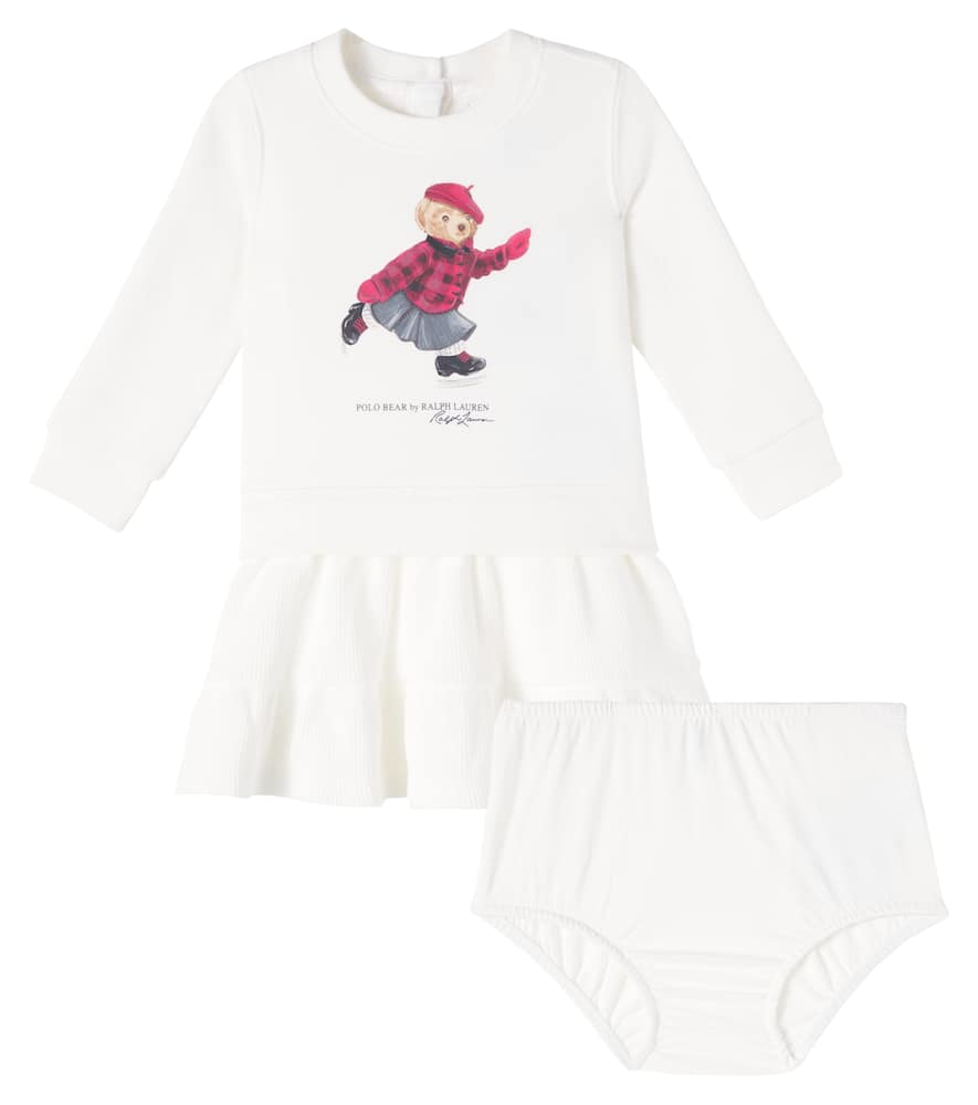 Polo Ralph Lauren Baby Set Aus Kleid Und Höschen In White