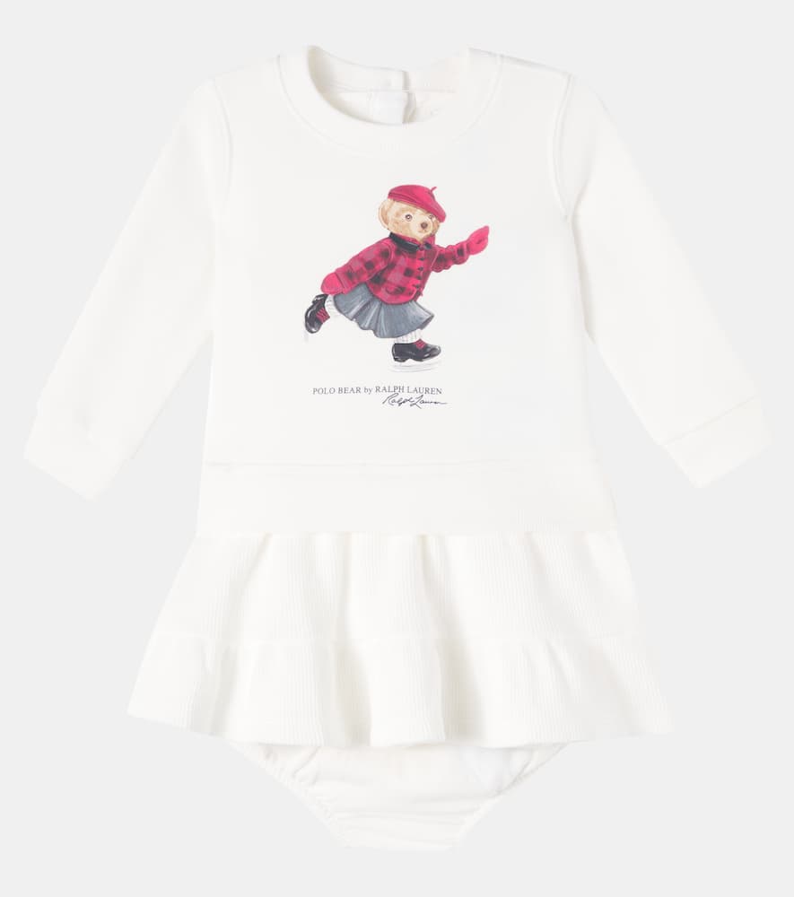 Polo Ralph Lauren Baby Set Aus Kleid Und Höschen In White